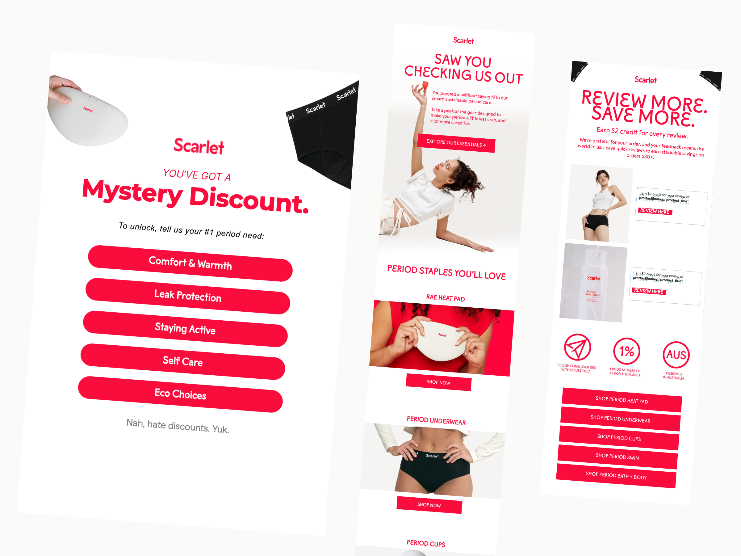 Scarlet Period email campaign examples