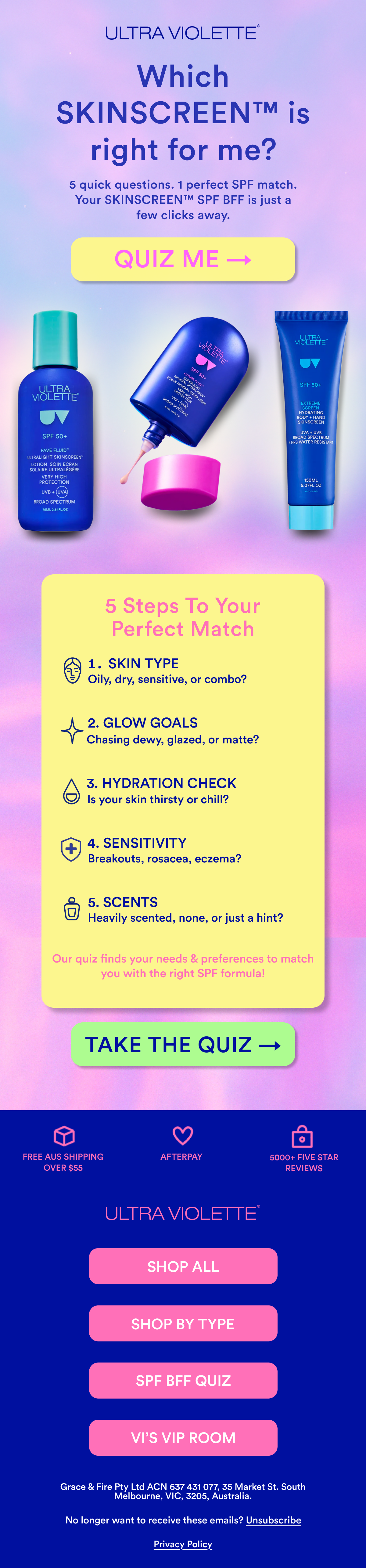 Suncare email marketing campaign design example